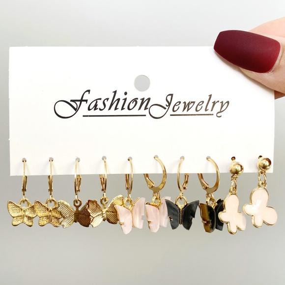 **BEEBA* 10-Pc Butterfly Pendant Fashion Dangle Earrings - Picture 1 of 4